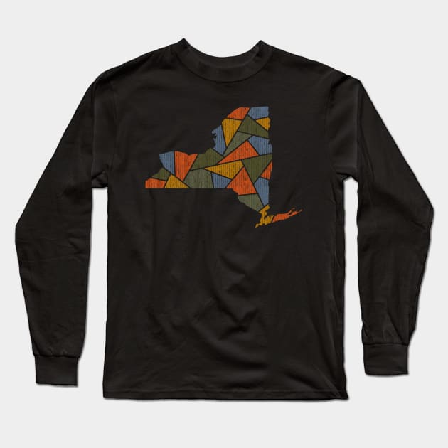 New York Mosaic - Adirondack Autumn Long Sleeve T-Shirt by dSyndicate